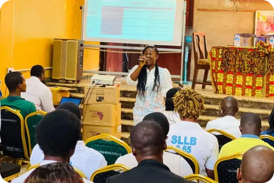 A librarian presenting at a LibrariansInTech event