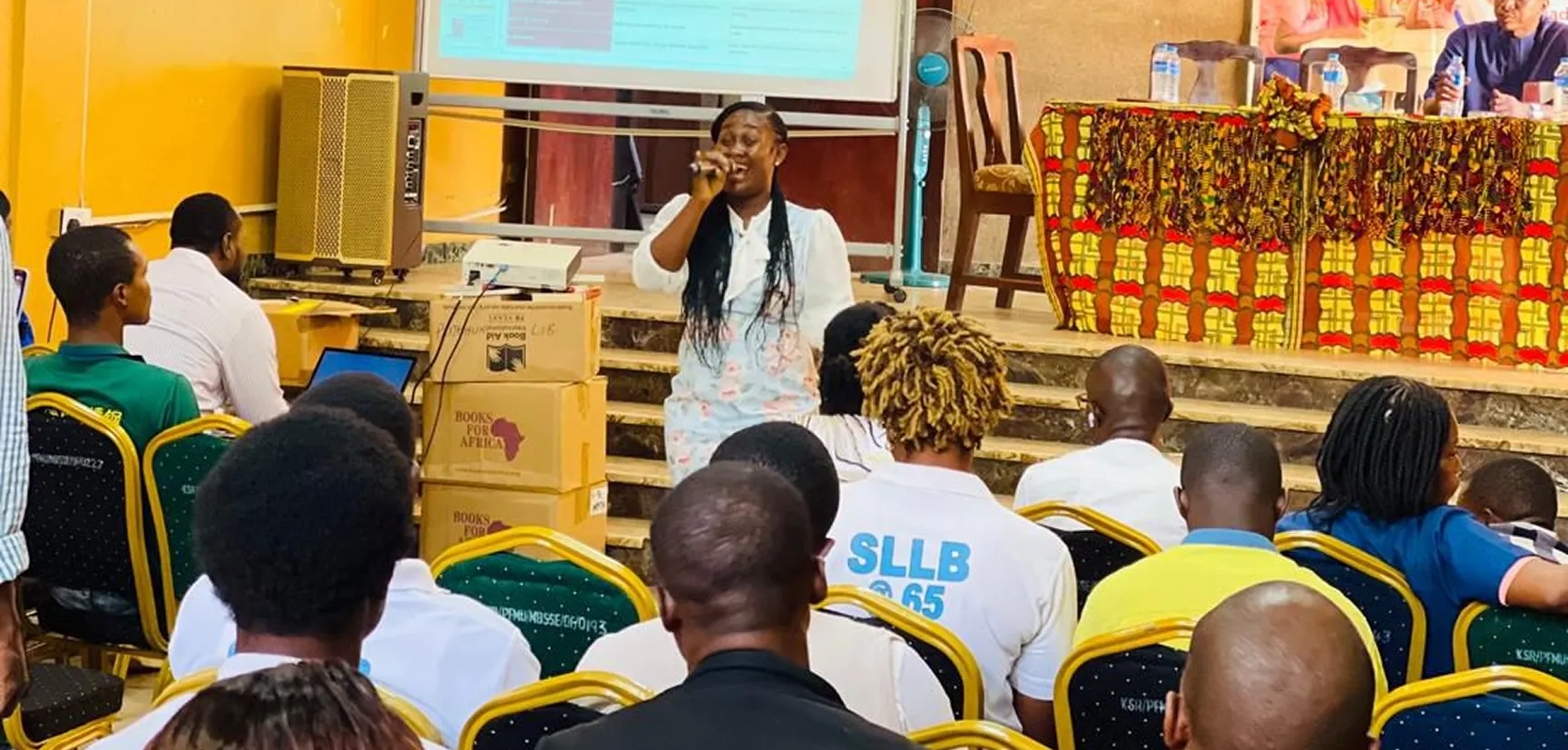 A librarian addressing delegates at a LibrariansInTech event